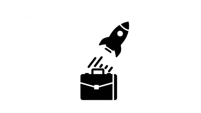 Rokcet icon travel motion video suitable to your holiday, display, healing, season video, template, business, marketing, brand, space, galaxyy, and more