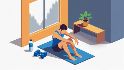 Home workout setup: Indoor Exercise Routine
