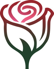 Minimal Gradient Rose Flower Icon.