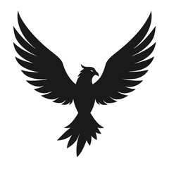 Fototapeta premium Bold Crow Standing on Ground in Clean Outline