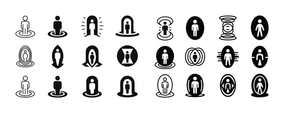 Set of 20 abstract human icon designs for user interface and web development