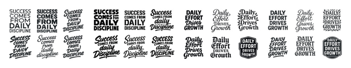 Obraz premium Motivational typography: success comes from daily discipline
