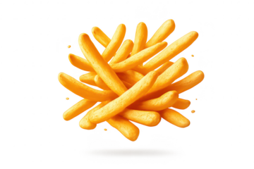 Pile of Crispy Breadsticks on transparent background for your design