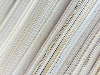 Piles of old papers were stacked on top of each other.