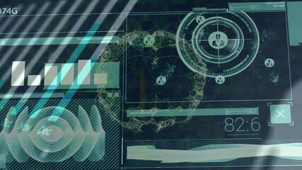 Animation of digital brain over data processing and scope scanning - Powered by Adobe