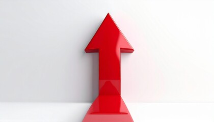 red arrow on white background