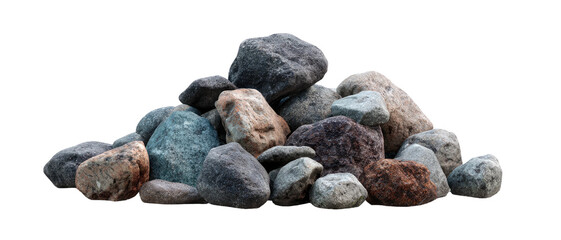 A collection of various colored rocks, piled together on a black background. Varying sizes and textures