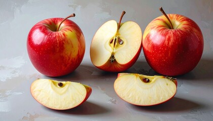 red apples on a wooden table