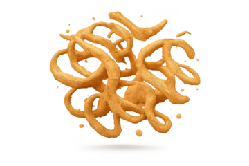 Abstract loops and spheres on transparent background illustration.