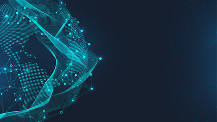 Global network connection banner design template. Header social network communication in the global business concept. Big data visualization. Internet technology © BAIVECTOR