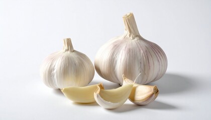 garlic on a white background