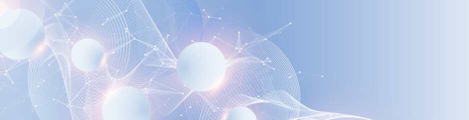 Global network connection banner design template. Header social network communication in the global business concept. Big data visualization. Internet technology