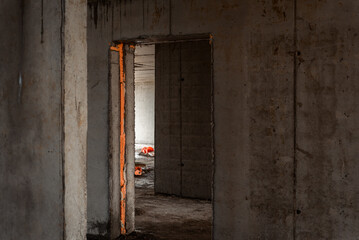equipment at the construction site of a new building