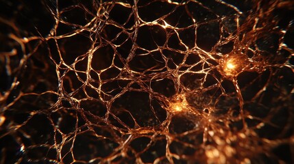 Close Up View of Tangled Copper Wiring Network