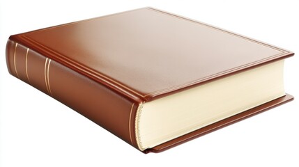 Luxury Brown Leather Bound Writing Notebook Isolated