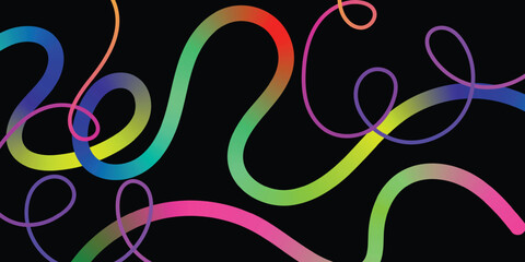 Abstract Gradient Color lines Pattern. Colorful gradient strokes and swirls.