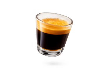 Delicious espresso shot on transparent background drink beverage cafe