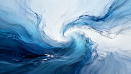 Abstract swirling water pattern with dynamic blue and white waves