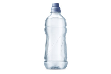 Fototapeta premium Plastic water bottle with light blue cap on transparent background.