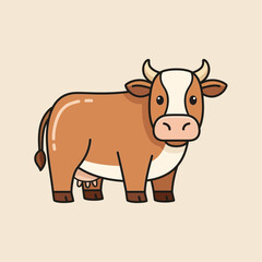 Cow Qurban Flat Icon for Eid al-Adha