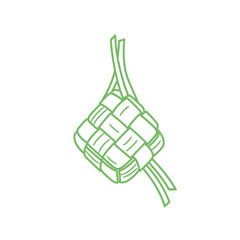 Ketupat Flat Icon for Eid al-Adha Celebration