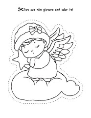 Sweet Little Angel Sleeping Peacefully On A Soft Cloud