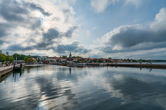Waterfront view to the city Vastervik in Schweden