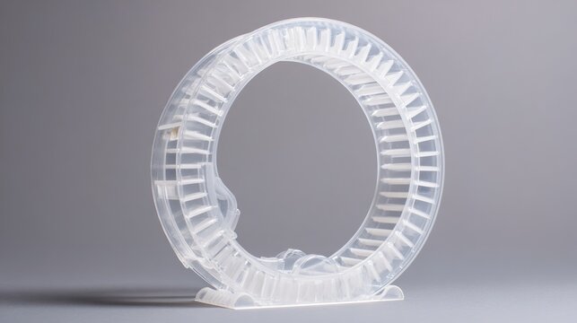 antecedence. Hamster wheel in endless rotation on a plain grey background. wildlife magazines, conservation campaigns, designed for nature documentaries and education, used by health educators.