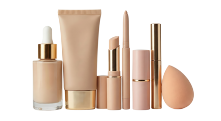 Cosmetic Collection: Foundation, Lipstick, Mascara, Eyeliner, and Blender