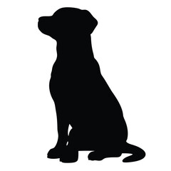 A silhouette of a dog facing left created in vector format