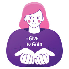 Isolated Woman with open hands