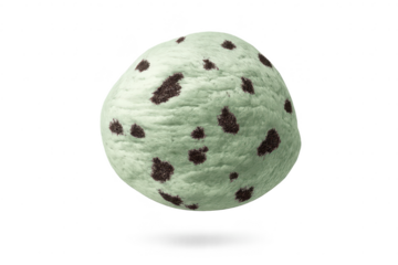 Mint Chocolate Chip Ice Cream Isolated on a transparent background.