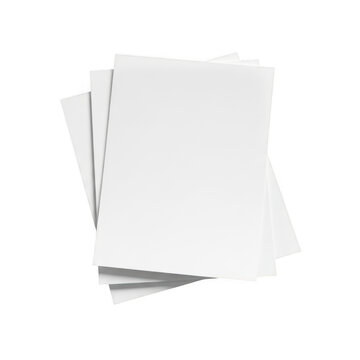 Stack of paper sheets isolated on transparent background