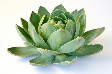 Fototapeta premium Fresh Green Artichoke with Layered Leaves