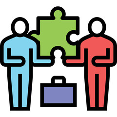 Obraz premium Teamwork and Business Collaboration Icon