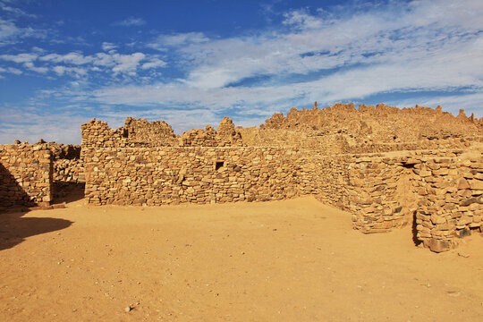 Vintage ruins of medieval old city Ouadane, Mauritania