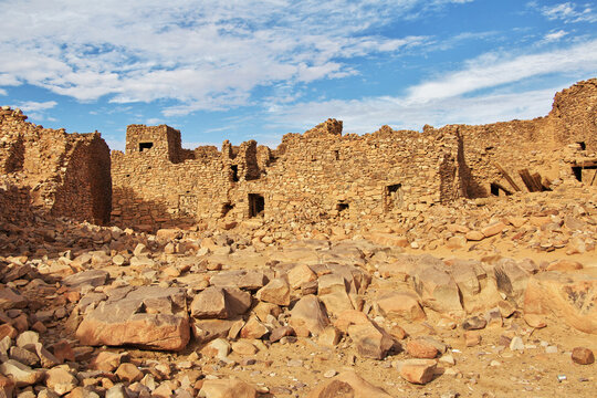 Vintage ruins of medieval old city Ouadane, Mauritania
