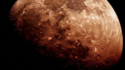 Close-up of a Planet or Moon in Space.