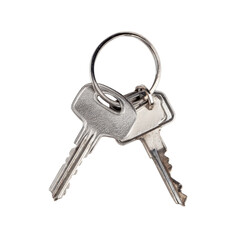 A set of two silver keys on a keyring