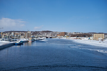 北海道　船上から見た網走港