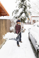 snow shoveling after snow storm