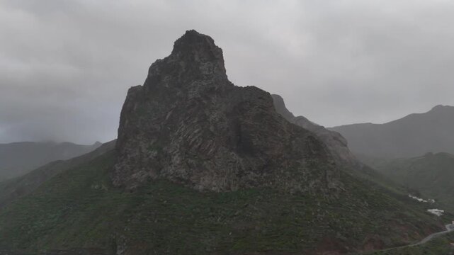 Roque de las Animas near Taganana, Tenerife &ndash; Aerial drone view