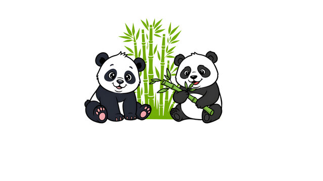 panda and bamboo