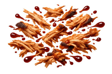 Obraz premium Chicken strips with sauce on a transparent background, tasty meal