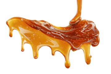 A stream of golden syrup is pouring down