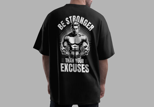 Tshirt Design With Motivational Gym And Fitness Workout Graphic For Streetwear