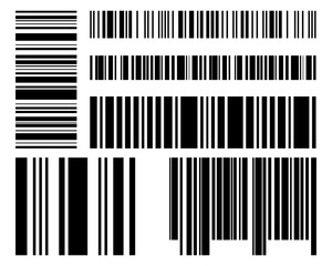Barcode vector collection. Black and white scan codes.