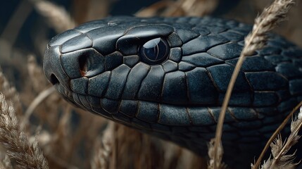 A black mamba slithering through tall savanna grass reptiles as one of nature's most feared and elegant predators