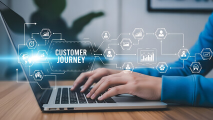 Visualizing the customer journey with digital marketing and online services flow diagram
