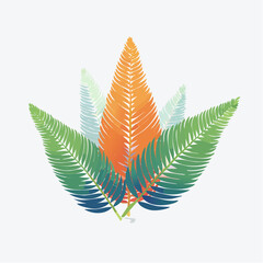 Stylized leaves illustration featuring vibrant colors and artistic botanical design